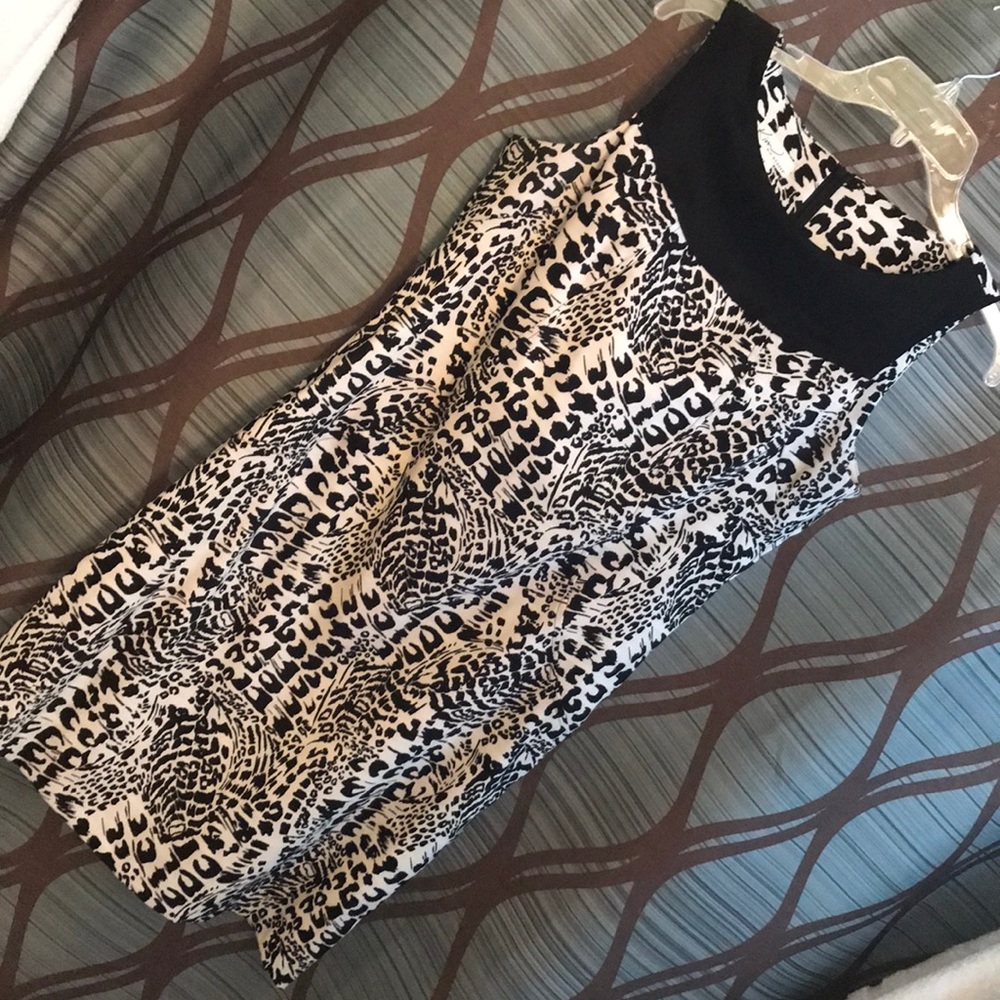 Black and white print dress